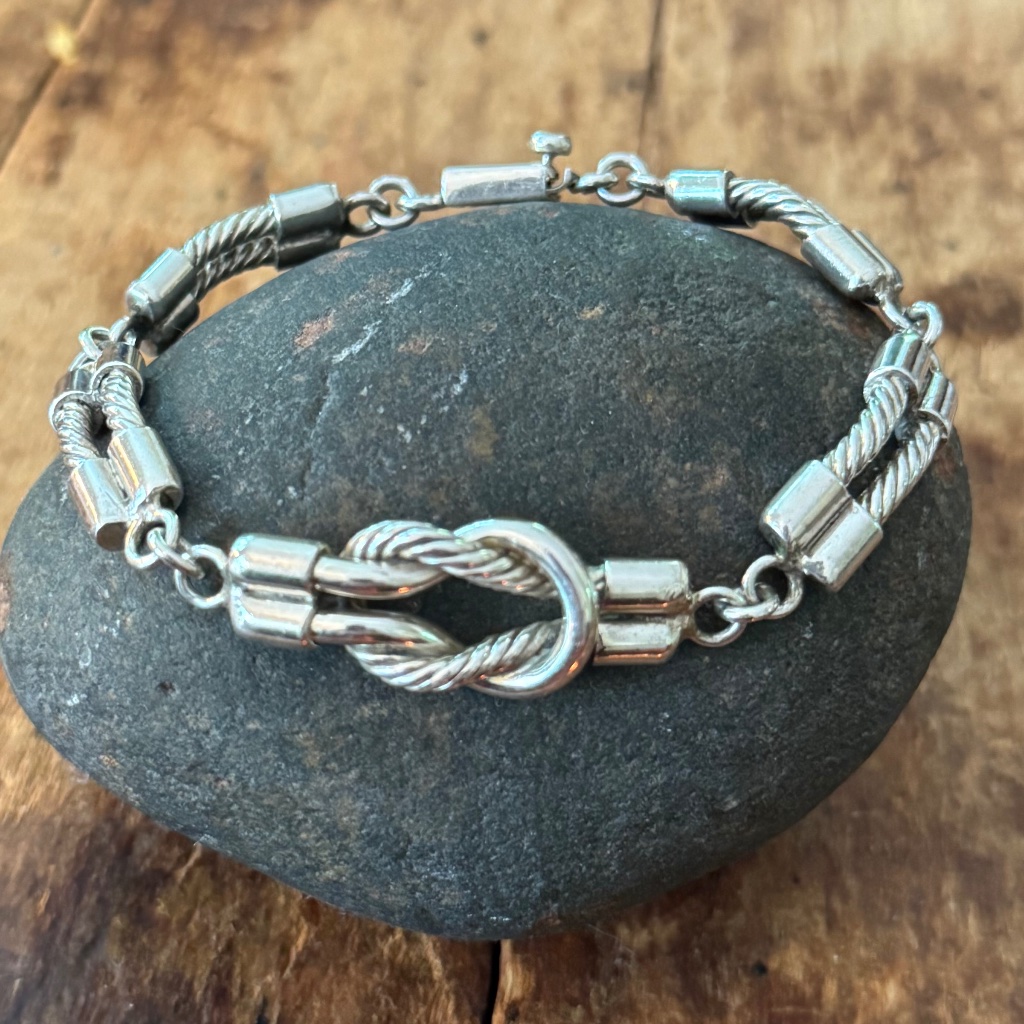Sterling Silver Love Knot Bracelet Stamped .925. Heavy!